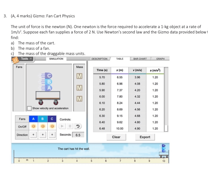 Fan cart physics gizmo answer